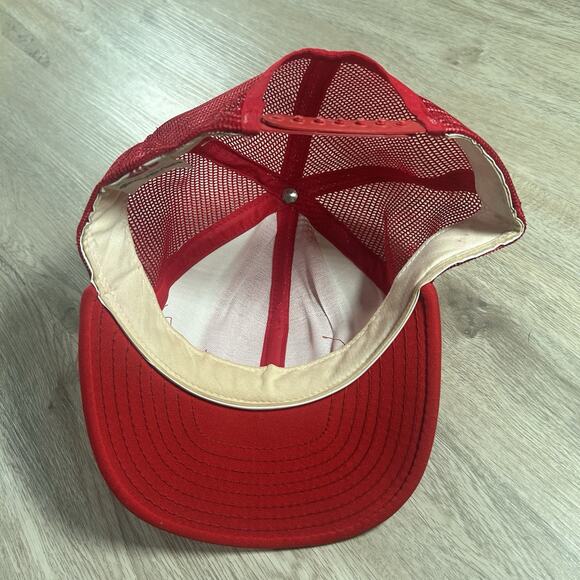 Vintage St Louis Cardinals Hat Snapback MLB AJD Stripe Red Trucker Cap USA Made - Picture 3 of 8